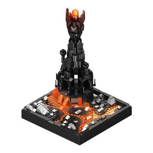 小角度JD070指环王巴拉都索伦之眼国产积木MOC街景拼装玩具模型