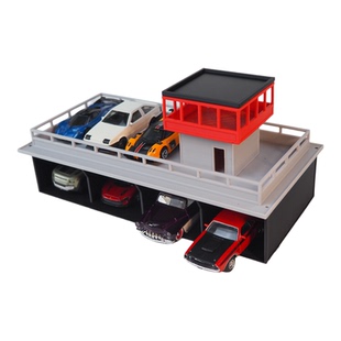 64比例停车场仿真码头车库微缩模型场景立体建筑房子可贴纸DIY一