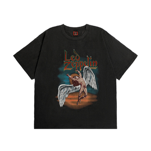 SAINT MASTER VINTAGE水洗印花做旧摇滚复古流行夏季短袖t恤半袖