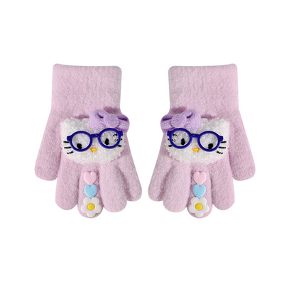 kt猫儿童保暖手套加厚加绒冬季款