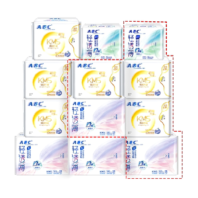 ABC棉柔亲肤组合装6包卫生巾