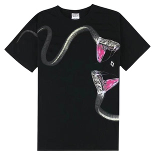 正品Marcelo Burlon 马塞洛布隆mb毒蛇翅膀短袖印花图案T恤男女款