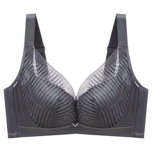 爱戴内衣女大胸显小缩胸宽肩带防下垂软支撑性感胸罩纯欲文胸薄款