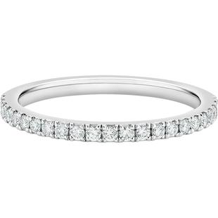 [礼物]戴比尔斯 DB Classic Eternity 半圈镶钻铂金戒指1.8mm