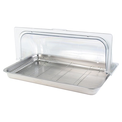 6040不锈钢托盘带盖网架沥油盘子