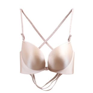 前扣一片式无痕内衣女 柏依兰前开扣子前开口光面前面排扣文胸罩