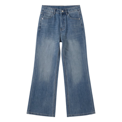 春夏显瘦高腰四面弹微喇牛仔裤