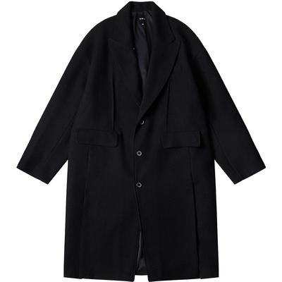 新款翻领中长款外套加厚毛呢大衣