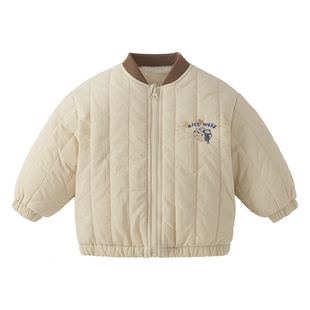 [抗菌远红外]男童棉服秋冬宝宝加绒加厚男小童开衫上衣儿童外套男