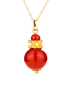 御臻珠宝南红S925银葫芦吊坠