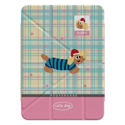 日韩格纹腊肠狗适用苹果平板壳