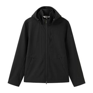 AIGLE艾高夏秋季款保暖户外黑色法式上衣男软壳运动夹克外套男款