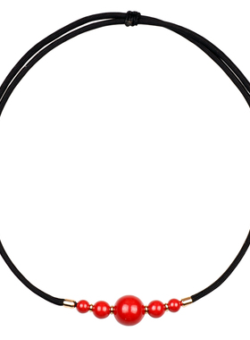 锦瑟原创朱砂锁骨链女转运配饰