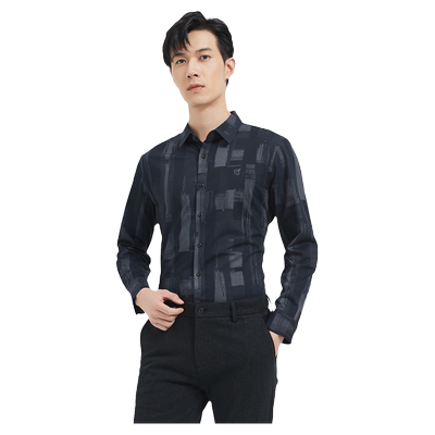 古鲨衬衫领长袖个性衬衫