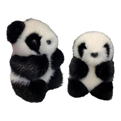 水貂毛公仔钥匙扣挂件毛绒小熊猫