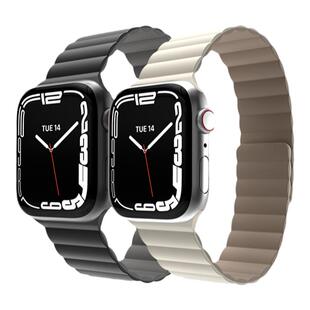 MagEasy适用苹果手表Apple Watch11 磁吸硅胶s7/8/9/10表带运动10代腕带纯色ultra1/2回环表链iwatch46/49mm