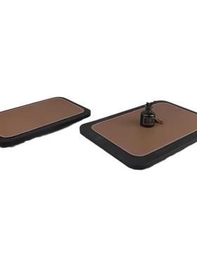 简约木质皮革几何托盘家居摆件