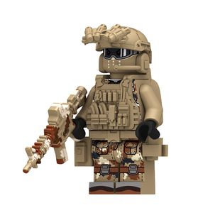 中国积木军事雪地人仔士兵悍马装甲车特种兵小人拼装益智儿童玩具