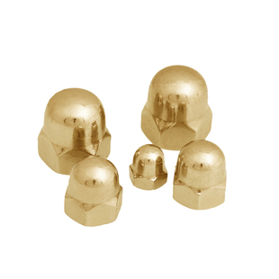 黄铜盖型螺母铜制螺帽锁紧半圆头六角M3M4M5M6M8M10M12M16