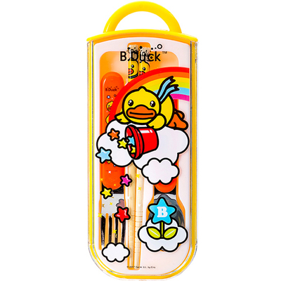 儿童筷子餐具小黄鸭可爱叉勺防摔