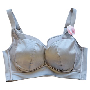 博尔爽文胸丝滑缎面无钢圈小胸显大Q弹B杯中厚无侧骨聚拢轻奢内衣