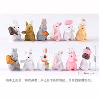 Micro-landscape succulent bonsai, animal and figure decorative small ornaments, cartoon miniature rabbits, little pigs, squirrels, DIY materials thumbnail 7