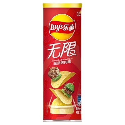乐事罐装烤肉味小吃零食薯片