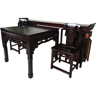 徽派实木八仙桌明清仿古中堂四件套六件套家用条案柜几供案桌中式