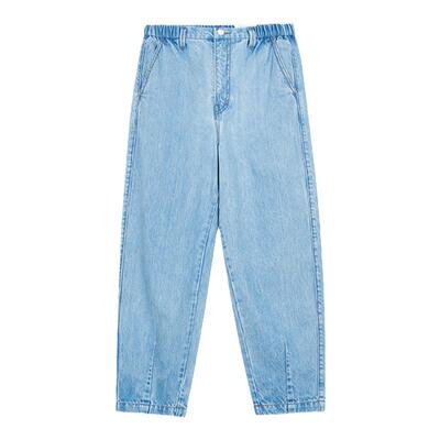 kleeklee环保棉重洗蓝牛仔松锥裤