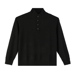 朴术男装2025年商场同款秋季新品黑色内搭羊毛保暖半高领套头毛衣