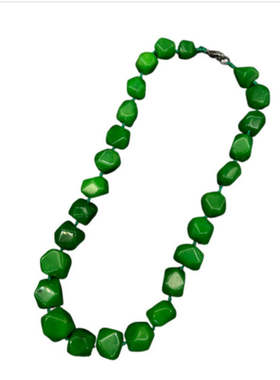 甜酷中古宫廷风简约项链时尚夸张小众潮流设计感绿色复古锁骨链