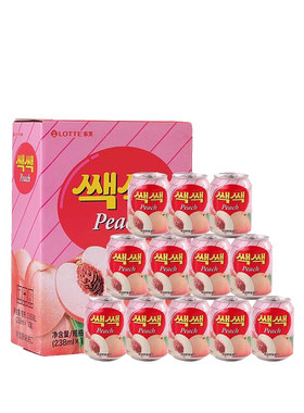 【自营】韩国饮料饮品lotte乐天238mll/罐桃汁果汁果味饮品