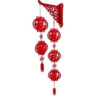 2026马年新款门楣拉花卧室门毛毡挂件新年拉花装扮喜庆福字门帘
