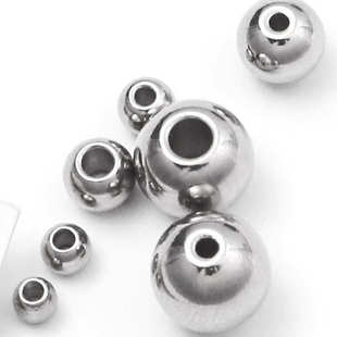 钢本diy饰品配件真空镀金2-12mm光面实心通孔隔珠串珠不锈钢珠子