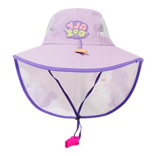 儿童网纱透气防晒帽女孩帽子夏季渔夫帽防紫外线遮阳帽披肩太阳帽