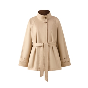 Eland衣恋风衣女复古立领长袖收腰外套2025冬季新款