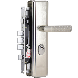 防盗门锁套装家用门锁全铜锁芯天地锁加厚把手通用型大门入户门锁