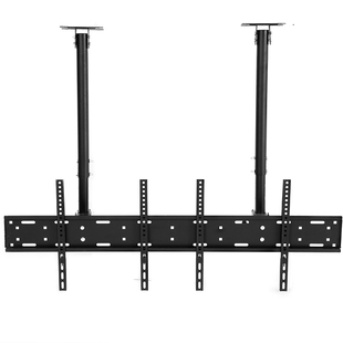 通用电视机吊架广告机灯箱天花板吊顶支架伸缩旋转双杆双屏拼接架