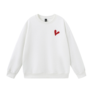 加绒卫衣女款2026新款无帽胖mm大码女装宽松初中生白色长袖上衣女