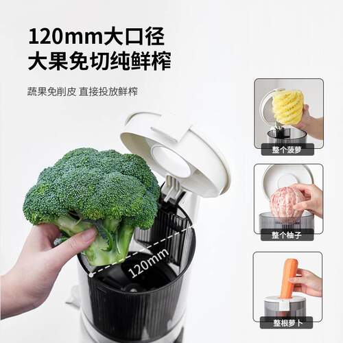 Glasslock榨汁机家用渣汁分离全自动原汁机大口径水果蔬炸果汁机