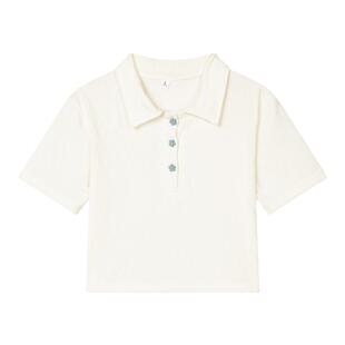 神仙club 夏新款polo辣妹短袖正肩套装木耳边高腰遮胯显瘦蛋糕裙