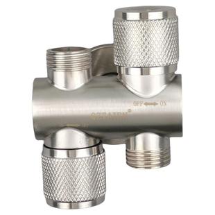 304不锈钢4分二进一出转换阀双进水双开关双控热水器切换出水角阀