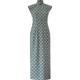 茉茉春夏季 小连袖有省半开襟中长款 民国复古日常棉绸旗袍 西楼