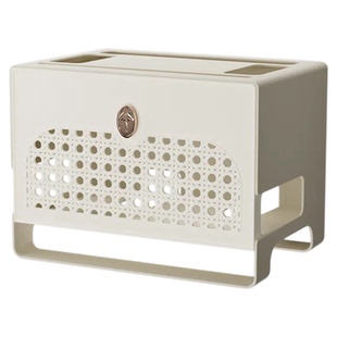 wifi路由器收纳盒光猫电视机顶盒置物隐藏电线中古风遮丑装饰盒子