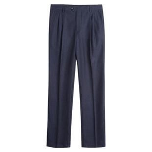 老爷车老年男双褶加肥加大码宽松西裤加绒加厚秋冬西装裤爸爸长裤