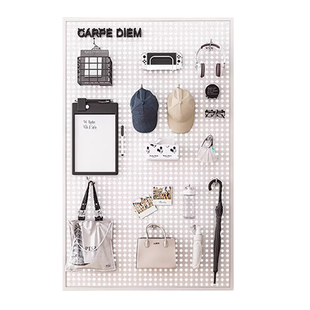 洞洞板配件金属免打孔置物架侧边装饰板货架书架鞋架多功能收纳板