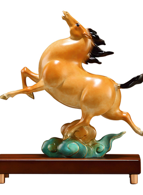 马到成功摆件黄铜工艺品客厅办公室领导桌面装饰公司乔迁开业礼物