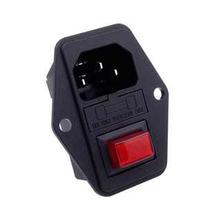 AC电源插座带安装孔开关保险15A开关三合一品字插座UL CE CCC认证