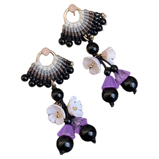 民族风红色流苏耳环女新中式国风复古旗袍耳钉适合春天的古风耳饰