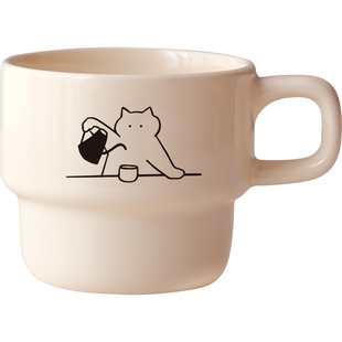 气泡招待所‘原创简笔画小猫陶瓷马克杯咖啡杯牛奶杯花茶杯情侣杯